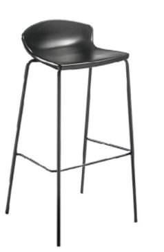 EASY BARSTOL / Plast Sæde Med Malet Metal Stel