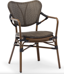 86-COLMAR Udendørs Café stol i aluminium /m armlæn