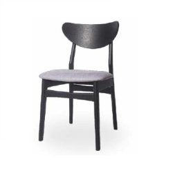 Sandie Stol i sortmalet eg - Sort PU Sandie Stol i sortmalet eg - Sort PU