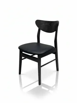 Sandie Stol i sortmalet eg - Sort PU Sandie Stol i sortmalet eg - Sort PU